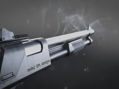 RM 870 Shotgun Low-poly 3D model