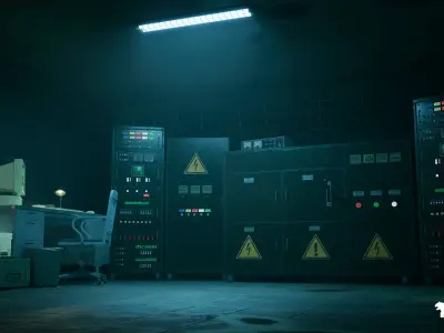 Cold War Underground Bunker Environment Low-poly 3D model purchase