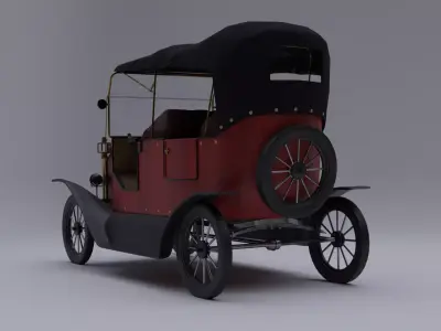 Model T Ford 1908 Low-poly 3D model