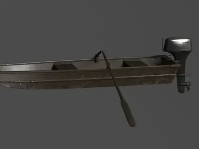 boat metal Low-poly 3D model