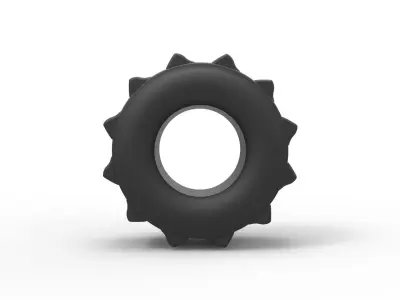 Dirt dragster rear tire 3 Scale 1 to 25 3D print model
