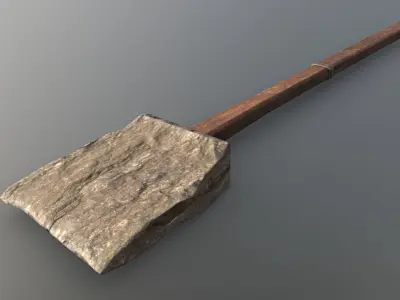 Shovel - Stone Low-poly 3D model