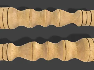 Vintage Wooden Candlestick  Free low-poly 3D model