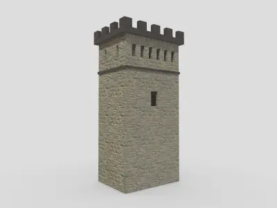 Medieval Castle Module 07 Low Poly PBR Realistic Low-poly 3D model