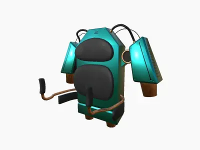 Jetpack G10 Blue Bronze - SciFi Character Design Low-poly 3D model