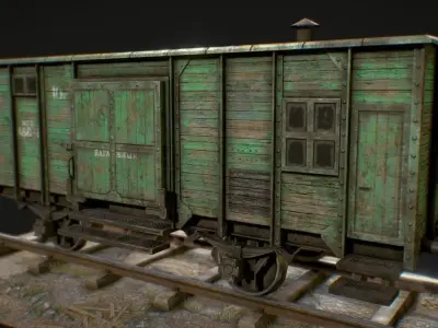 Railway carriage Free low-poly 3D model