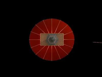 The red Chinese lantern with the light animation Low-poly 3D model