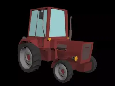 Tractor Low Poly Low-poly 3D model