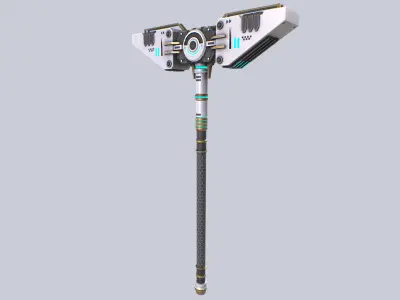 Scifi hammer Low-poly 3D model order