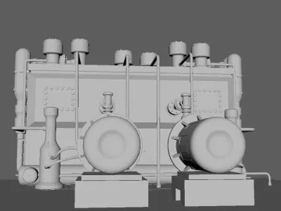 factory gas machine Low-poly 3D model