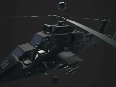 Helicopter Tiger Low-poly 3D model