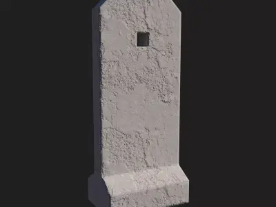 Damaged Concrete Barricade 3D model