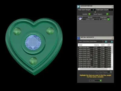 Dainty Diamond Bezel Heart ID Stud Earring 3D print model