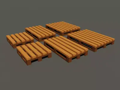 Wooden Pallets Models Low-poly 3D model