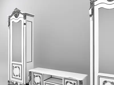 Pinal01 set of gold furniture 3D model