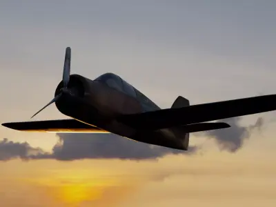 Old Propeller Aircraft 3D model