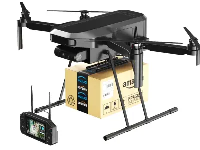  Detailed Delivery Drone Black 