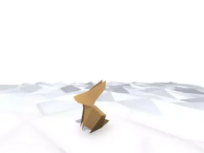 Origami Rabbit Low-poly 3D model