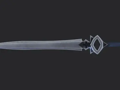 Blue Fantasy Sword Free low-poly 3D model