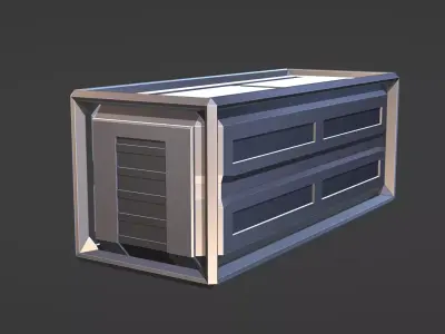 Sci fi Container Storage box room Low Poly Low-poly 3D model