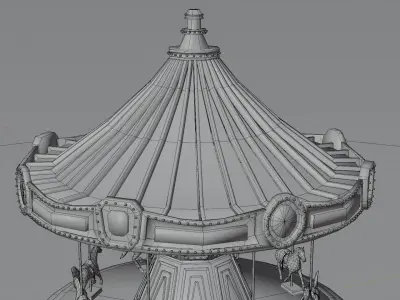 Carusel Low-poly 3D model