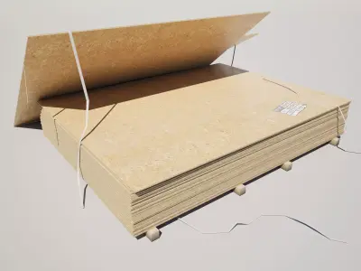 Wooden Flakeboard Stack  3D model