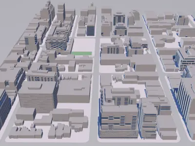Buildings City building industrial park commercial housing 3D model V3