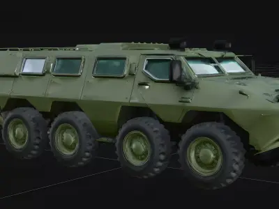 Realistic Modern 8x8 Armored Personnel Carrier Vehicle 3D Model Low-poly 3D model