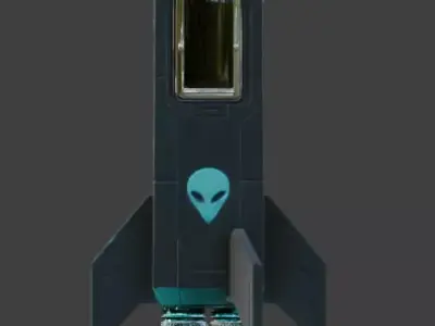 Realistic Sci Fi Alien Rocket 3D Model Low-poly 3D model