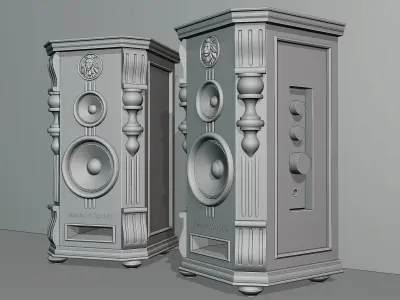 Speakers  in vintage style 3D model