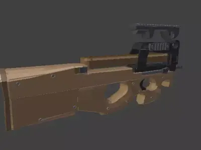 FN P90 Low Poly Game Ready Tactical SMG PBR Optimized Low-poly 3D model