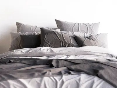 Bed Scandinavian 2 3D model