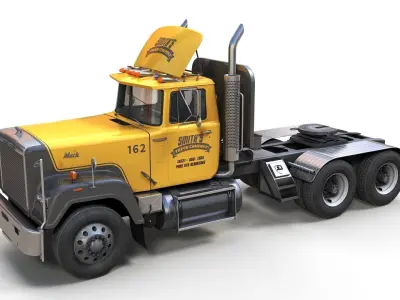 SuperLiner daycab truck Low-poly 3D model