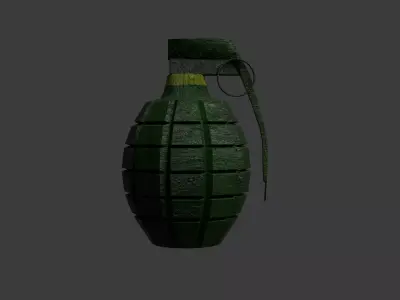 Realistic Military Grenade 3D Model - PBR Textures - Low Poly Low-poly 3D model