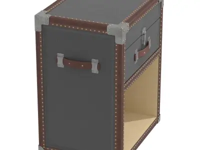 Restoration Hardware   ANTIQUE STEAMER TRUNK NIGHTSTAND 3D model