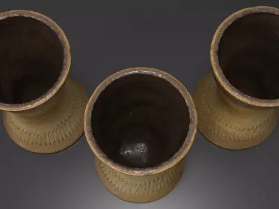 Ceramic Vase - Rustic Handcrafted Pottery Low-poly 3D model