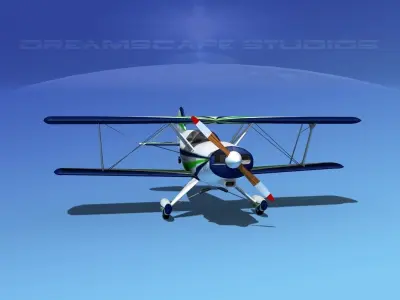 Acro Sport II Biplane 3D model 3
