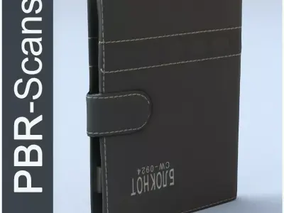 Notebook Low Poly leather journal Low-poly 3D model