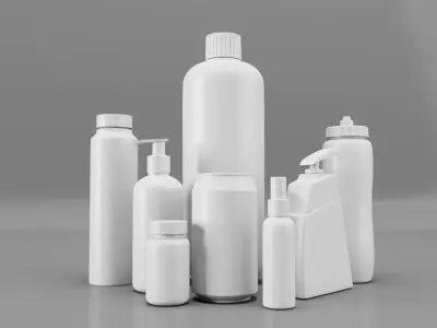 Plastic Bottle Collection Low-poly   3D model