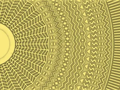 African meddallion Design pendant coin 3D print model