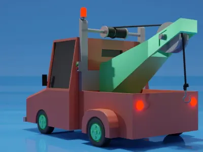 Low-poly Tow Truck Model 3D model