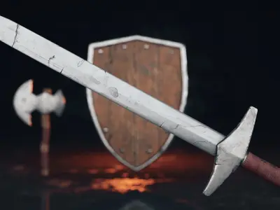 Warrior Blades Pack Free low-poly 3D model