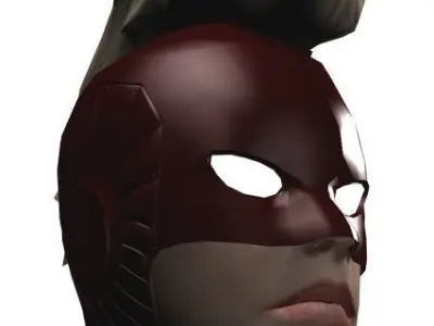 Captain Marvel Head Low-poly 3D model