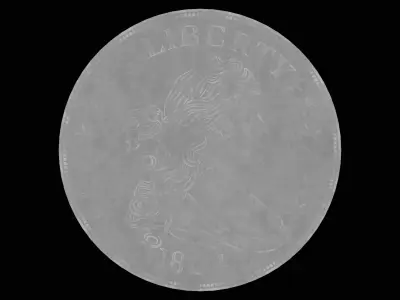 Liberty Coin Low-poly 3D model