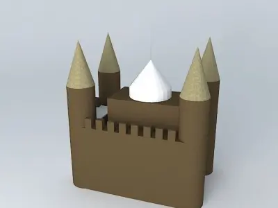 castle made of cardboard Free 3D model