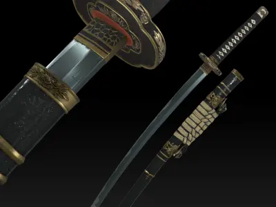 Katana Game Ready Low-poly 3D model