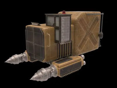 Space miner Low-poly 3D model