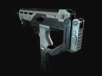 Game-ready SMG gun Low-poly 3D model