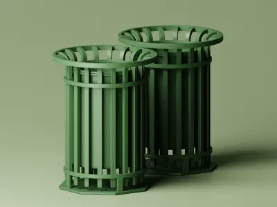 Trash Bin 3D Model Low-poly 3D model