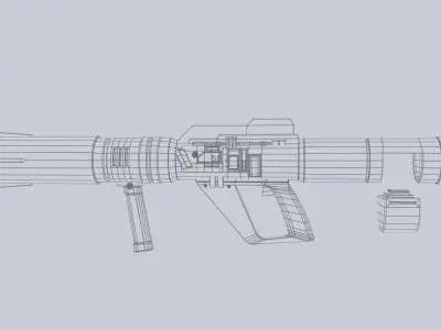 Scifi bazooka Low-poly 3D model get